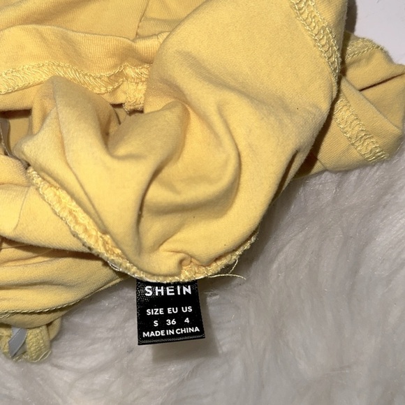 SHEIN Yellow Tie-Strap Women's Top size small - Picture 3 of 3